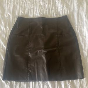 Brown pleather skirt